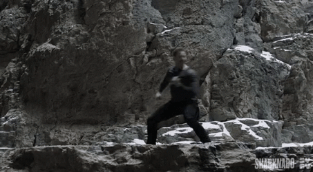 Sharknado Fin Shepard Smashing Shark GIF