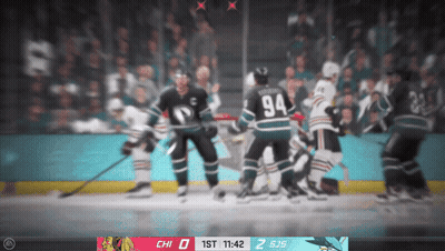 Sharks Vs Blackhawks Hockey Game GIF