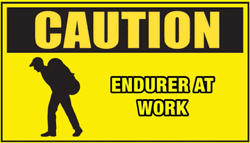 Sharp Caution Endurer At Work Signage GIF
