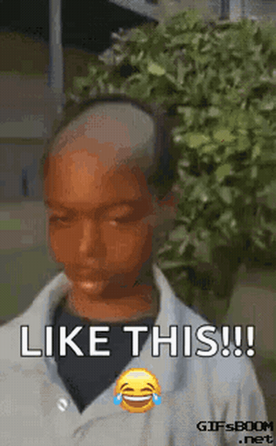 Shaved Head Boy Laughing Saying Like This !! GIF