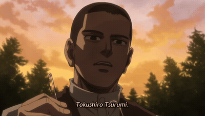 Shaved Head Man Holding Scissors Tokushiro Tsurumi GIF