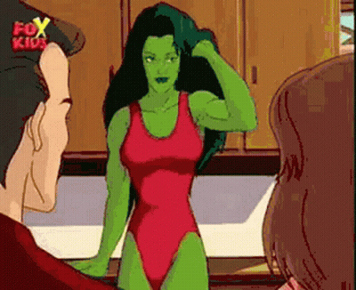 She-Hulk Standing With Man And Woman GIF
