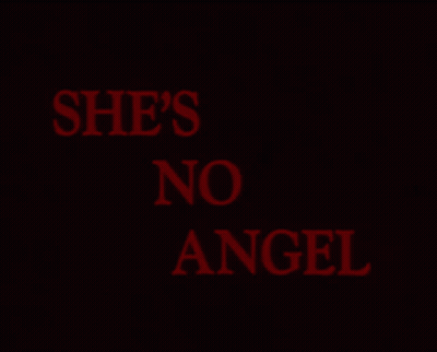 She's No Angel In Red On Black GIF
