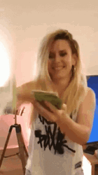 She Spending Money With Jumping GIF