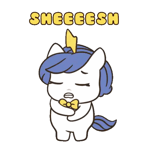 Sheeeesh Unicorn With Bow Tie Sticker