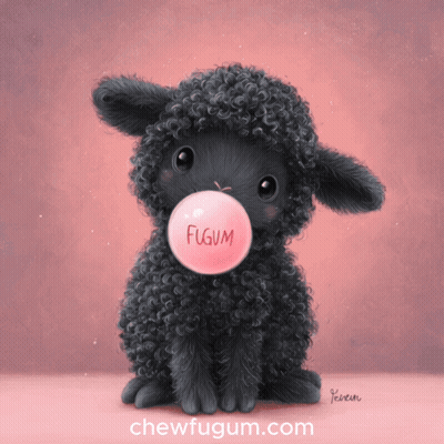 Sheep Blowing Bubble Of Fugum GIF