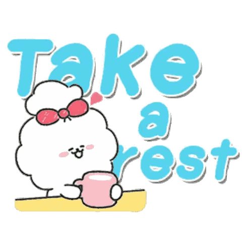 Sheep Holding Coffee Cup With Take A Rest Text Sticker