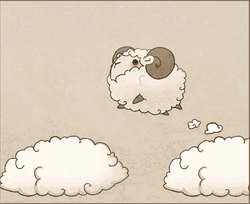 Sheep Jumping Clouds GIF