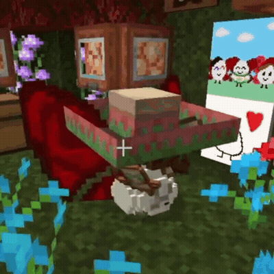 Sheep Laying On Ground In Minecraft Room GIF