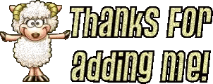 Sheep Next To Thanks For Adding Me Sticker