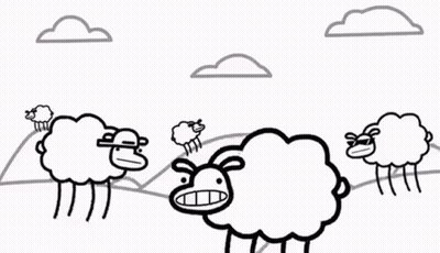 Sheep Next To Tree GIF