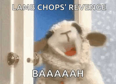 Sheep With Mouth Open Saying Lamb Chops Revenge Baaaah GIF