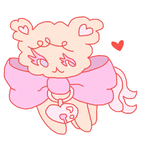 Sheep With Pink Bow And Hearts Sticker
