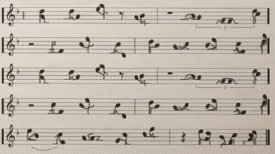 Sheet Music With Treble Clef And Notes GIF