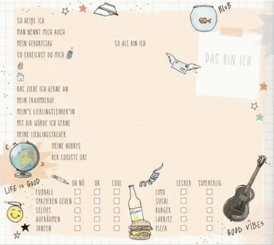 Sheet Of Paper With Words Das Bin Ich GIF