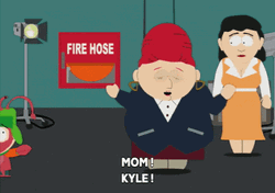 Sheila Broflovski Hug Near Fire Hose GIF