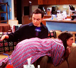Sheldon Cooper Tapping The Nalgadas Girl's Butt GIF