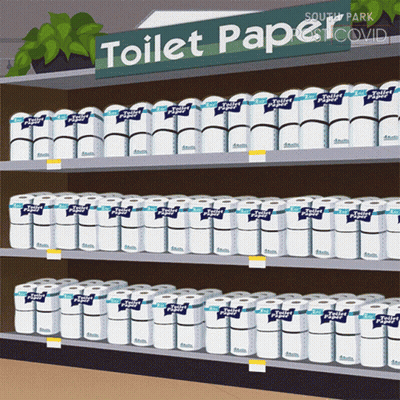Shelf Full Of Toilet Paper With Sign Saying Toilet Paper GIF