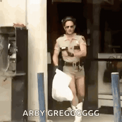 Sheriff Carrying Bag Of Trash GIF