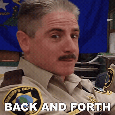 Sheriff In Uniform Saying Back And Forth GIF