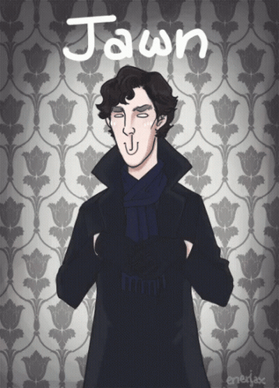 Sherlock Holmes With Jawn Written Below GIF