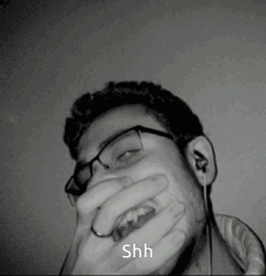 Shh Black And White Man GIF