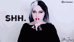 Shh Woman With Black And White Hair Color GIF