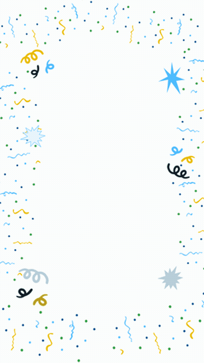 Shhh It's A Surprise Save The Date Card With Blue And Yellow Balloons GIF