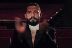 Shia Labeouf Strong And Serious Face Clapping GIF