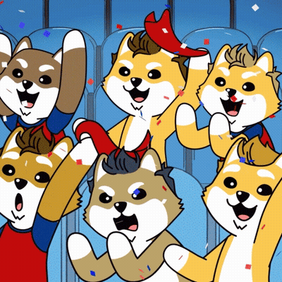 Shiba Inu Dogs Cheering GIF