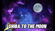 Shiba Inu Hunting Dog The Moon Space Rocket