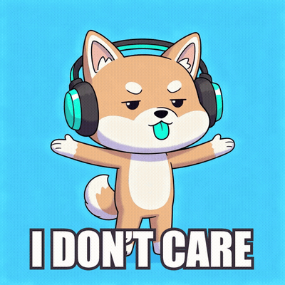 Shiba Inu Wearing Headphones Says I Don't Care GIF