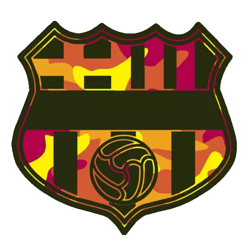Shield With Soccer Ball And Letters FCB Sticker