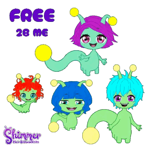 Shimmer Glowworm App Sticker