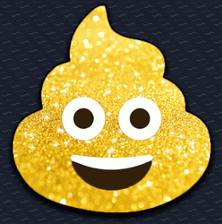Shimmering And Glittering Gold Poop Emoji GIF