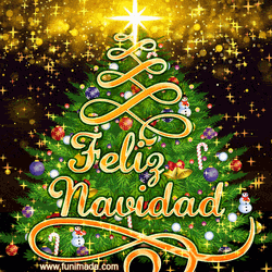 Shimmering Christmas Tree Feliz Navidad GIF