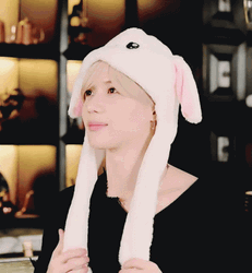SHINee Taemin Playing With Rabbit Hat Ears GIF