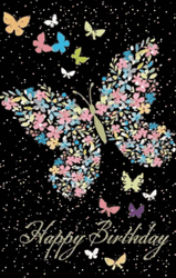 Shining Colorful Butterflies Happy Heavenly Birthday GIF