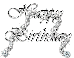 Shining Silver Accessory Happy Heavenly Birthday Text GIF