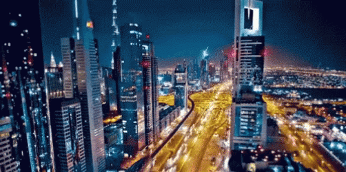Shining Traffic City Lights GIF