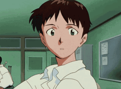 Shinji Hit By Broom GIF