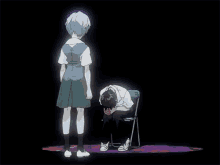 Shinji Ikari Crying To Rei Ayanami Sad Scene Evangelion  GIF