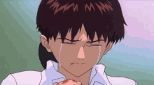 Shinji Ikari Evangelion Crying Hurt Sad Tears GIF