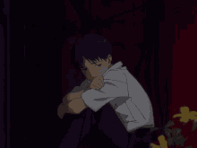 Shinji Ikari Evangelion Fetal Sitting Sad Upset Alone GIF