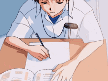 Shinji Ikari Evangelion Studying Listening To Music Writing