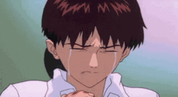 Shinji Ikari Sad Anime Boy Heartbreaking Tears GIF