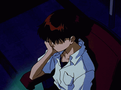 Shinji Sleeping On Chair GIF