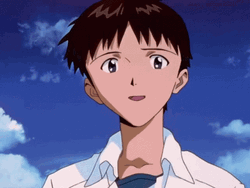 Shinji Smiled While Talking GIF