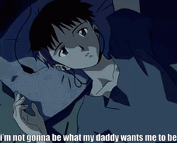Shinji Thinking Lying Down On Bed GIF