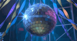 Shinning Blue Disco Ball GIF